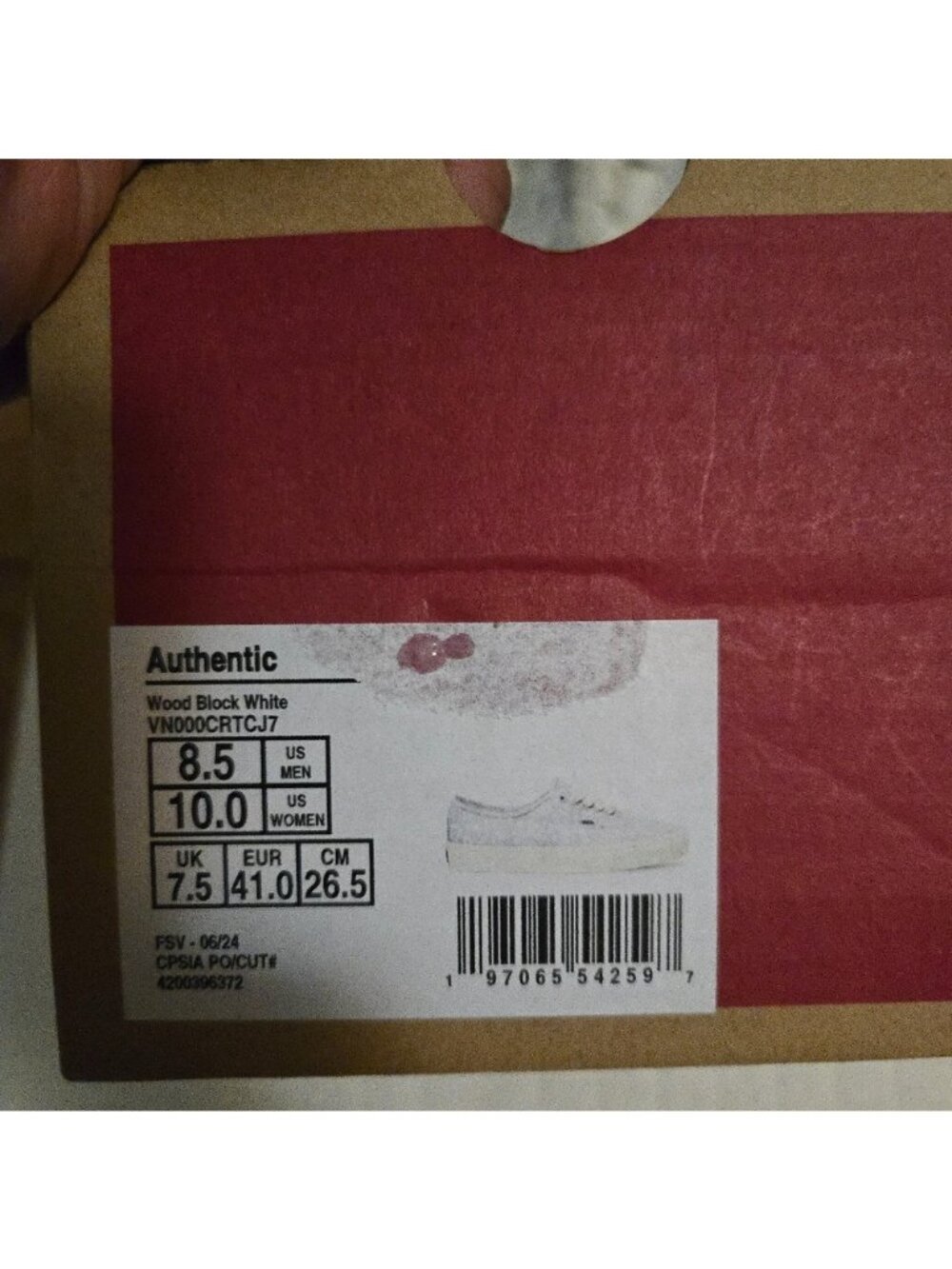 Vans Authentic Classic Women Size 10 Wood Block White Floral 1026 - Picture 8 of 8